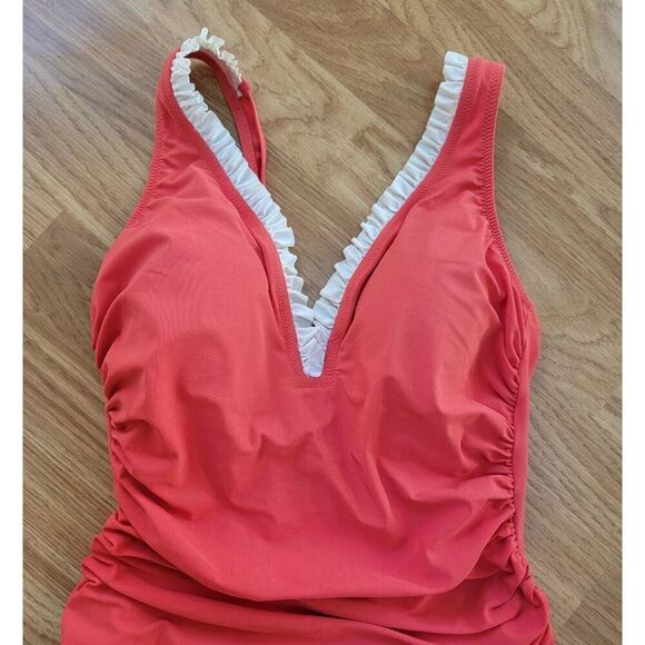 Profile By G Ruffle V-Neck Tummy Control One-Piece 10 - Picture 4 of 8